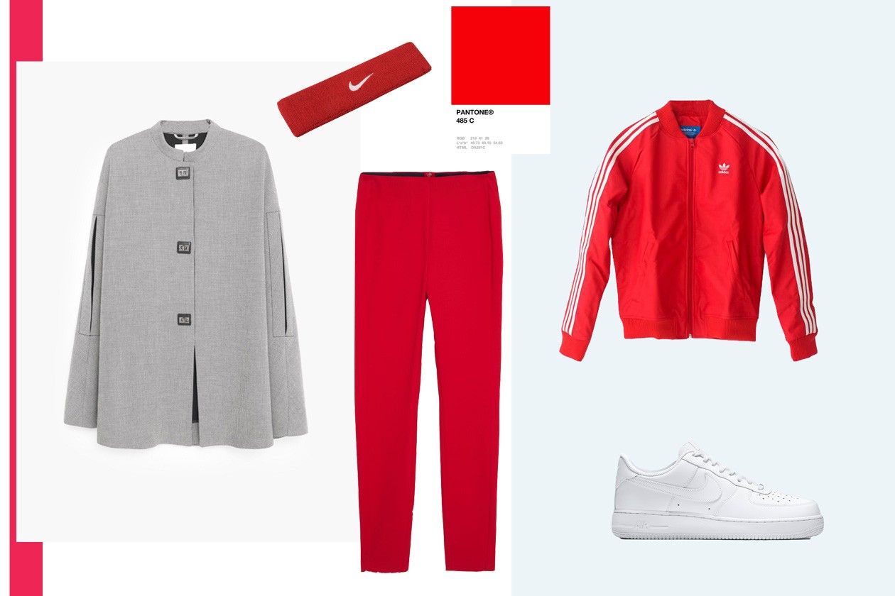 kaput: MANGO, znojnica: NIKE, helanke: MANGO, duks: ADIDAS, patike: NIKE