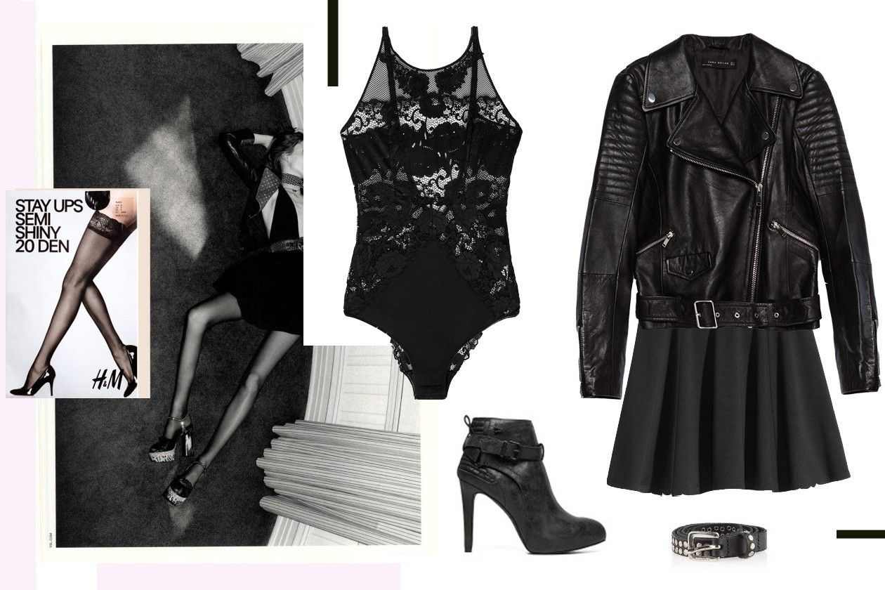 jakna: ZARA, suknja: H&M, bodi: OYSHO, čizme: REPLAY, kaiš: DIESEL, čarape: H&M